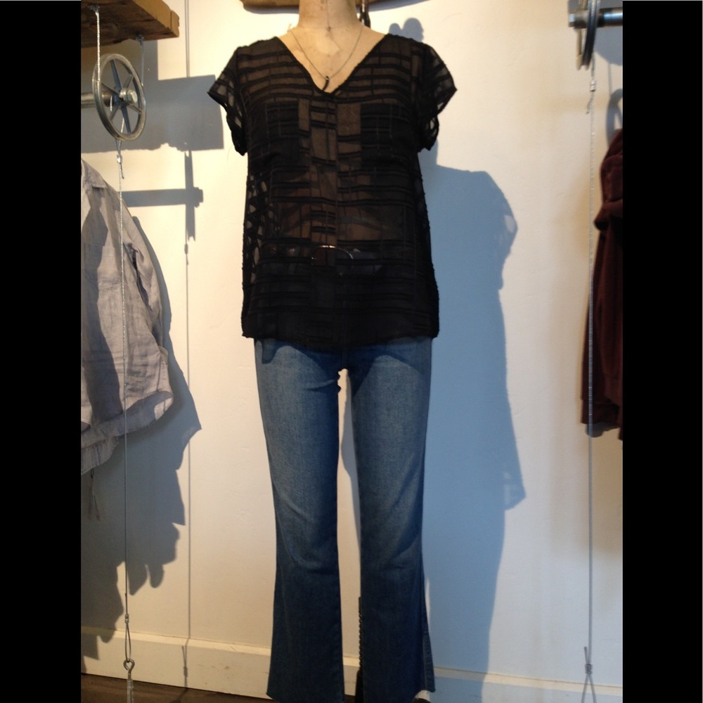 Jack sheer short sleeve blouse